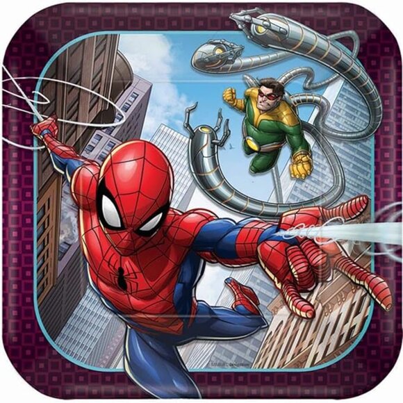 Spider-Man Webbed Wonder 7 Inches/17.8cm Diameter Birthday Party PAPER Plates - Picture 1 of 3